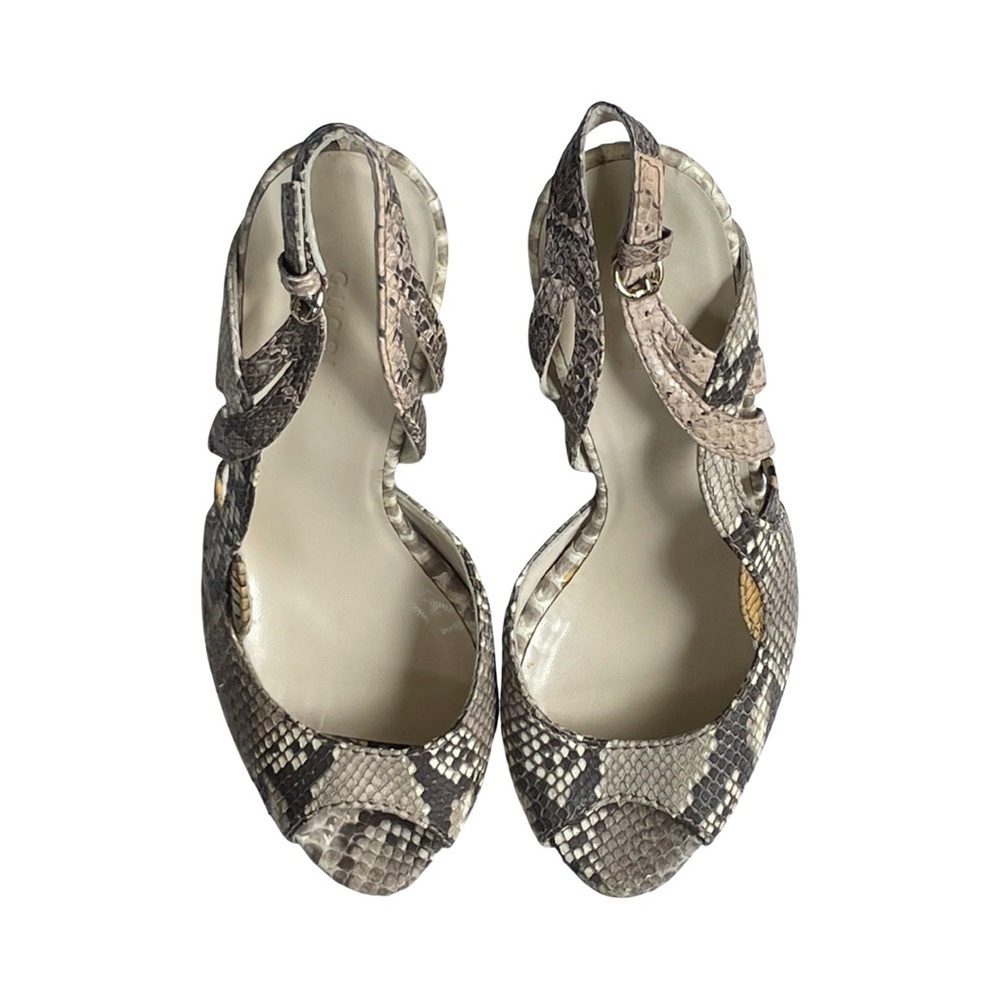 Gucci Python Kotao Wedge Sandals - image 6